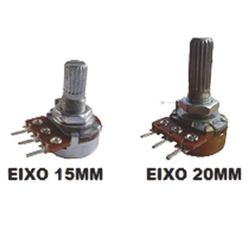 POT KB LINEAR 16MM S/CHAVE, HASTE (EIXOS) 15MM OU 20MM